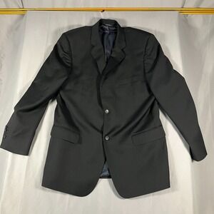 Pavone Mens 44L Pinstripe Blazer Sport Coat‎ 100% Worsted Wool Italy
